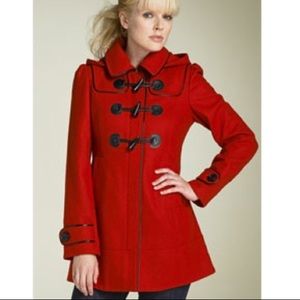 Red Guess coat with hood